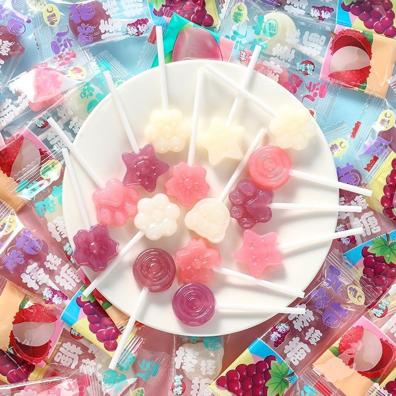 乳酸菌水果棒棒糖硬糖果休闲零食解馋即食儿童宝宝萌熊