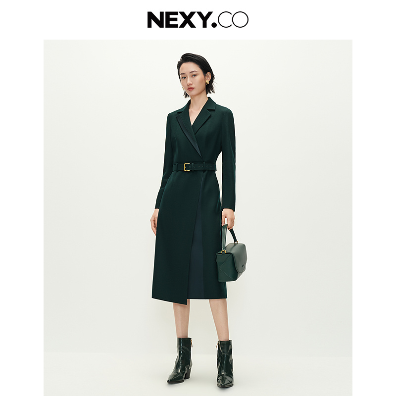 NEXY.CO/奈蔻气质时尚收腰中长款优雅连衣裙XF06176W0/XF06184K7