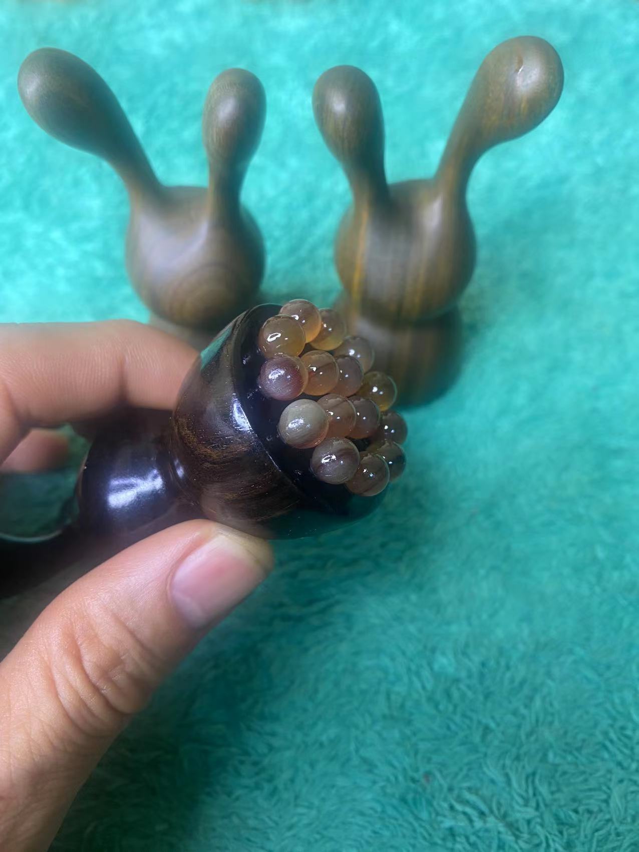 绿檀紫光檀兔子15株按摩梳