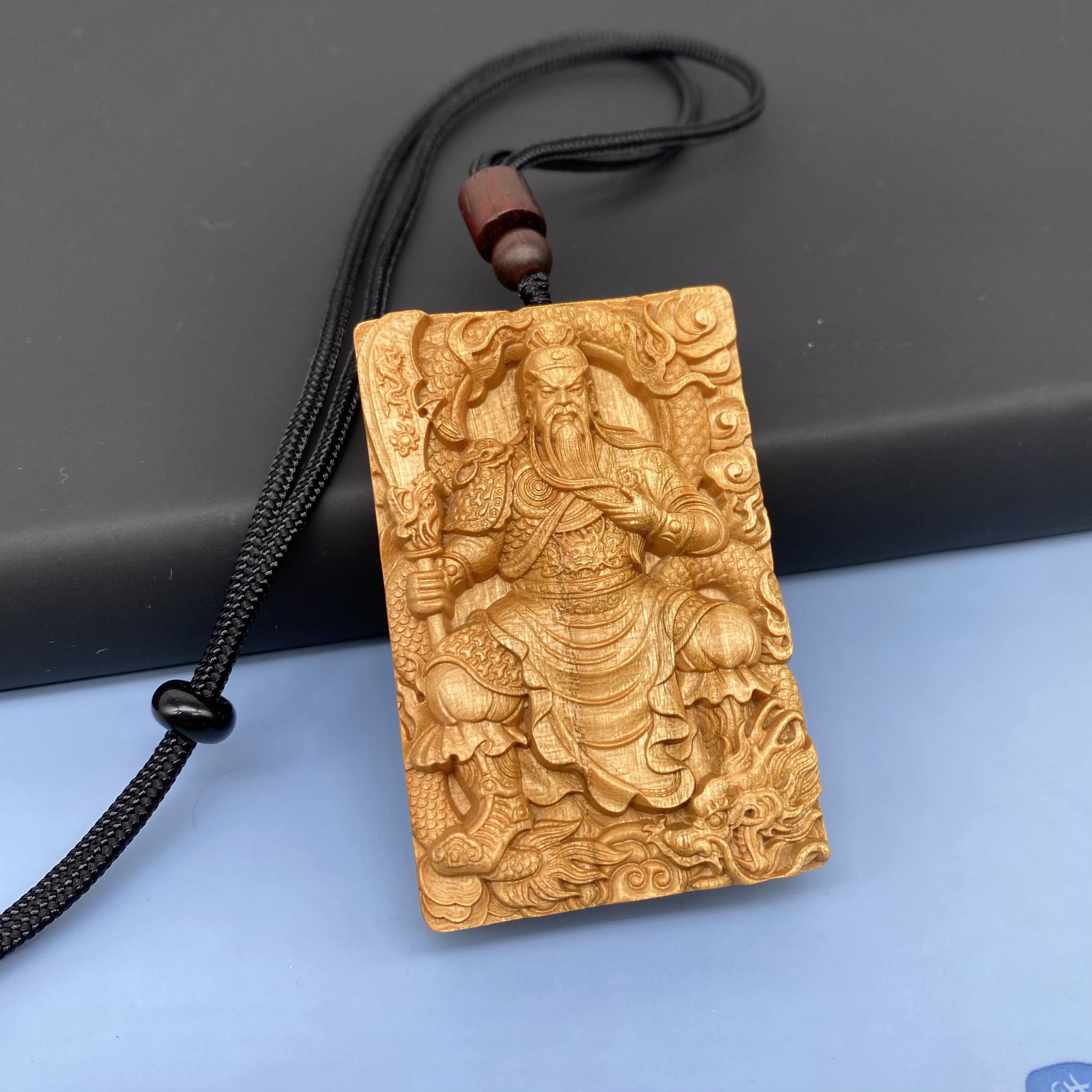 桃木关公精雕吊坠二爷男女款本命年礼物