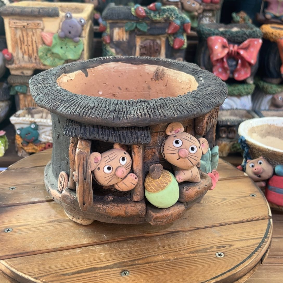 红陶嘻哈多肉花盆