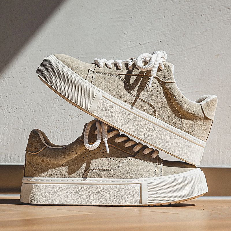 【3072】秋冬新款真皮透气板鞋百搭舒适休闲鞋男士低帮鞋运动板鞋男