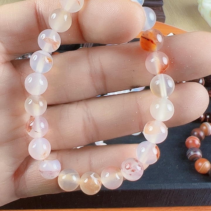 感***6玛瑙/玉髓未镶嵌手链