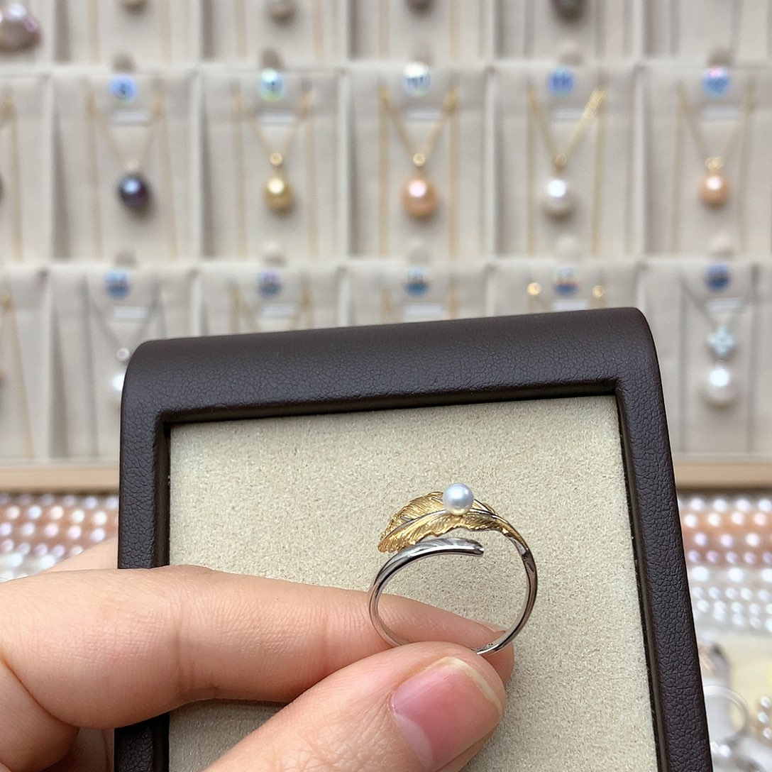 淡水珍珠戒指银S925镶嵌