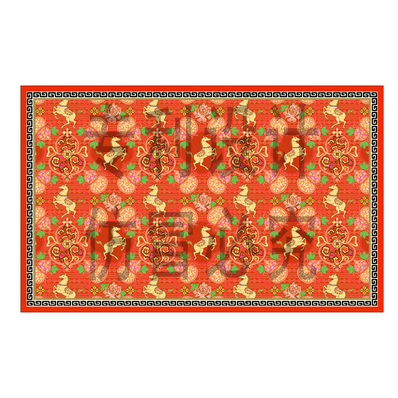 【奇居家居】马到福禄橘红色硅藻泥垫沥水垫50*80*CM+30*40*cm