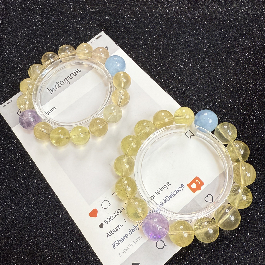 【悠山山珠宝】Y235黄水晶➕海蓝宝➕紫水晶