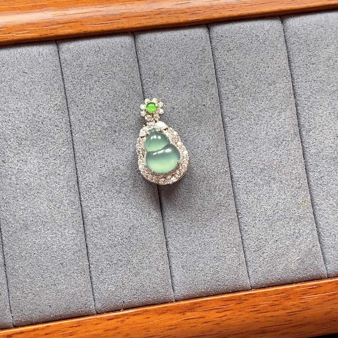 翡翠颈饰银S925镶嵌用****3