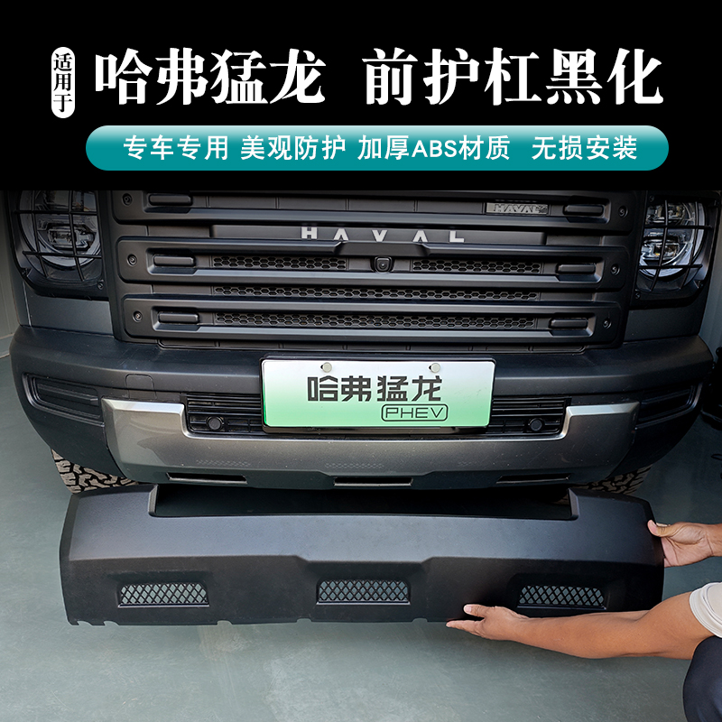 猛龙哈弗混动燃油通用前护杠黑化水箱防护防尘网中网专用改装配件