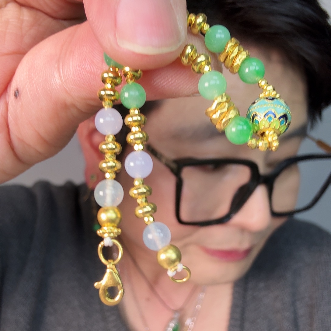 福***多翡翠18K金镶嵌颈饰一件