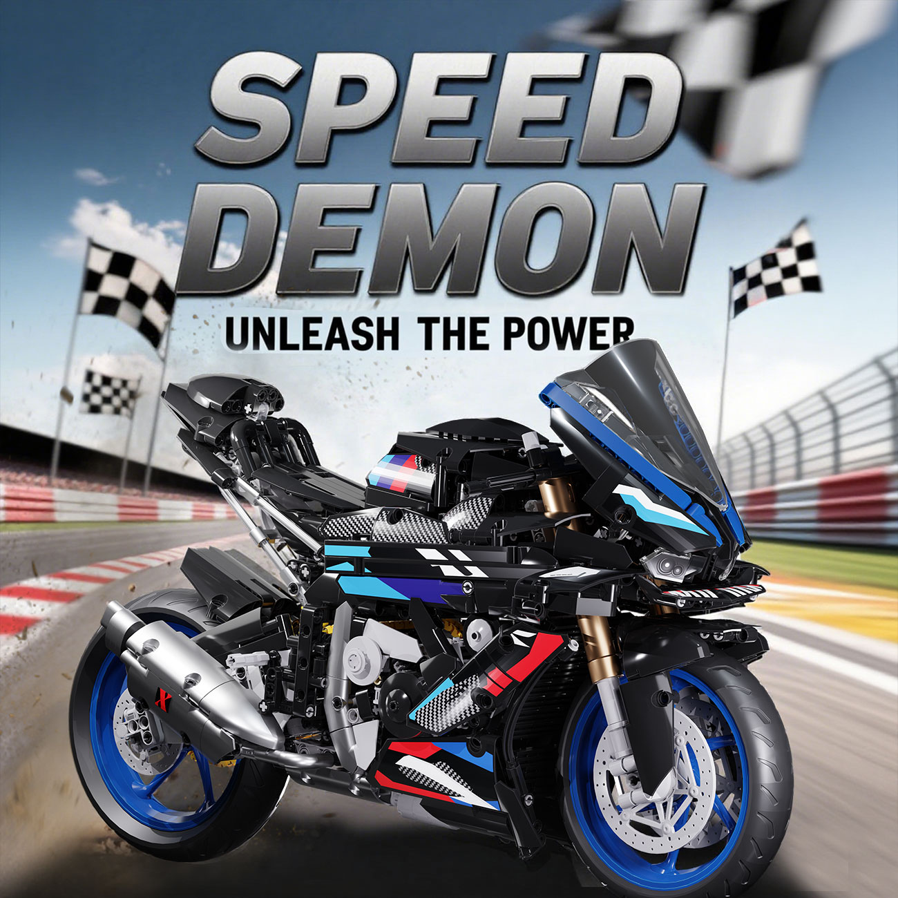 1：5 1920颗粒宝马 M1000RR 摩托车机车高难度拼装积木益智玩具 