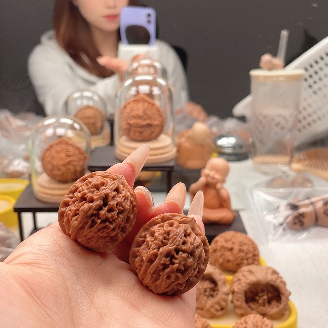 吊坠文玩核桃31精品莲花虎头