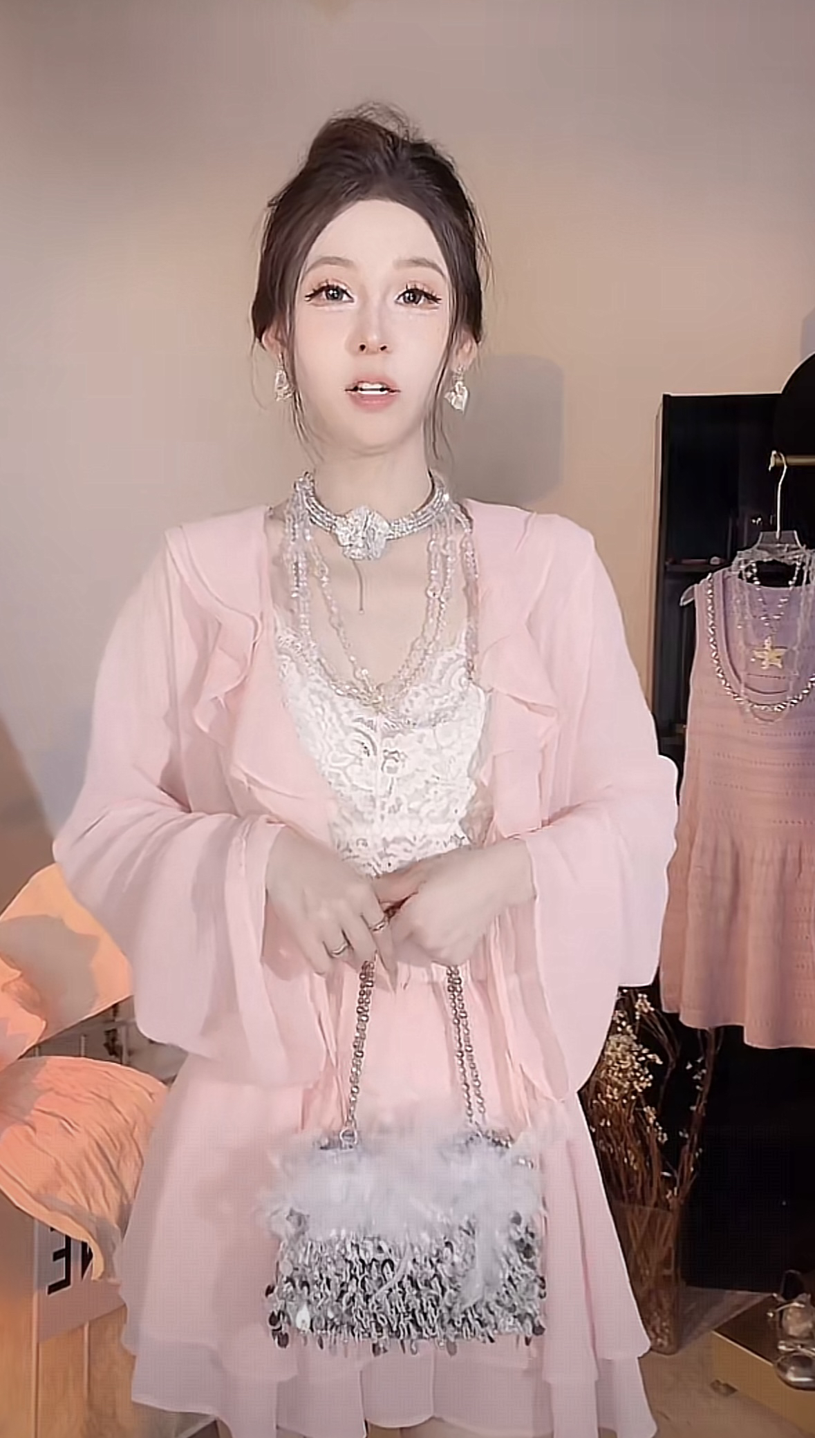 【崔】A0163夏日纯欲风荷叶边防晒上衣搭配半身裙套装