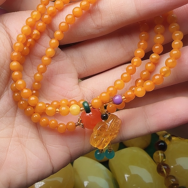 琥珀未镶嵌手链手串