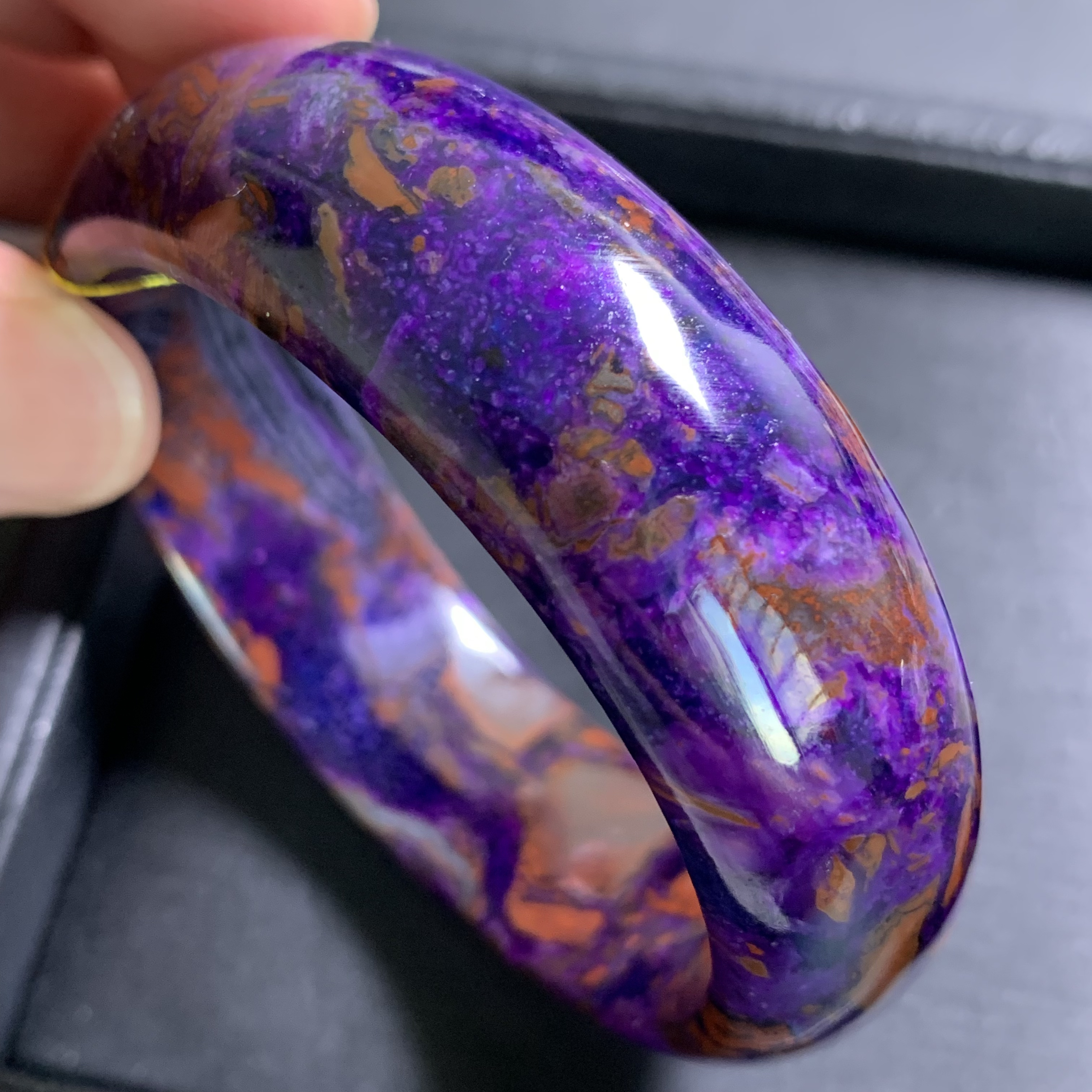 天然老料舒俱来手镯 圈口58.8# 20.3*8.7mm 大宽版 
