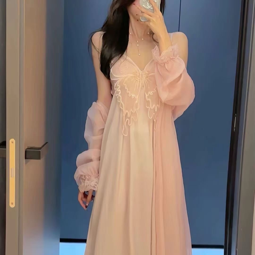 直播间过款专用，纯欲高级感压花家居服套装