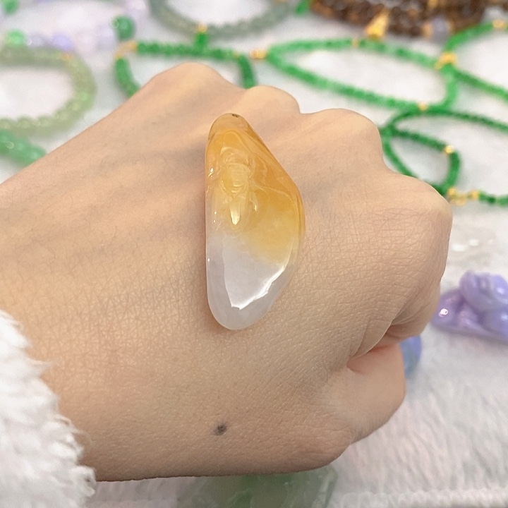 翡翠裸石黄翡一鸣惊人