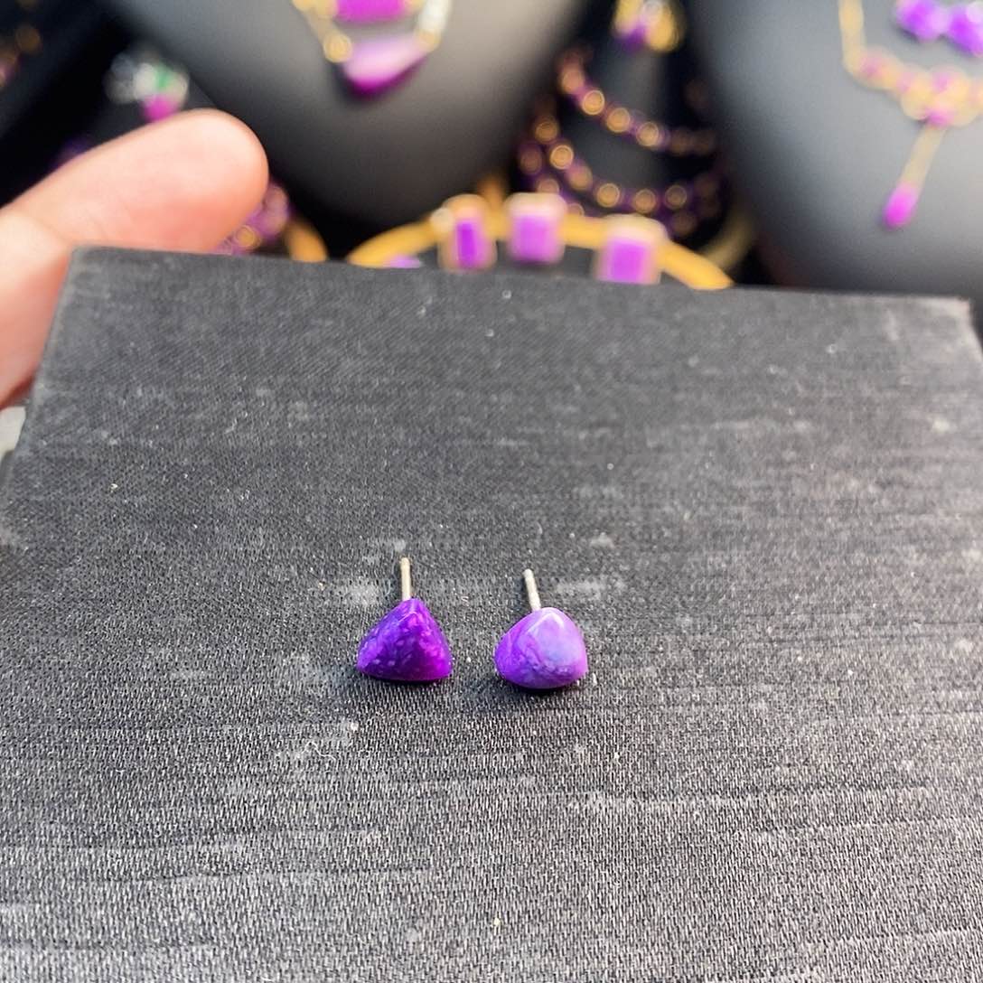 苏纪石（舒俱来）银S925镶嵌耳饰