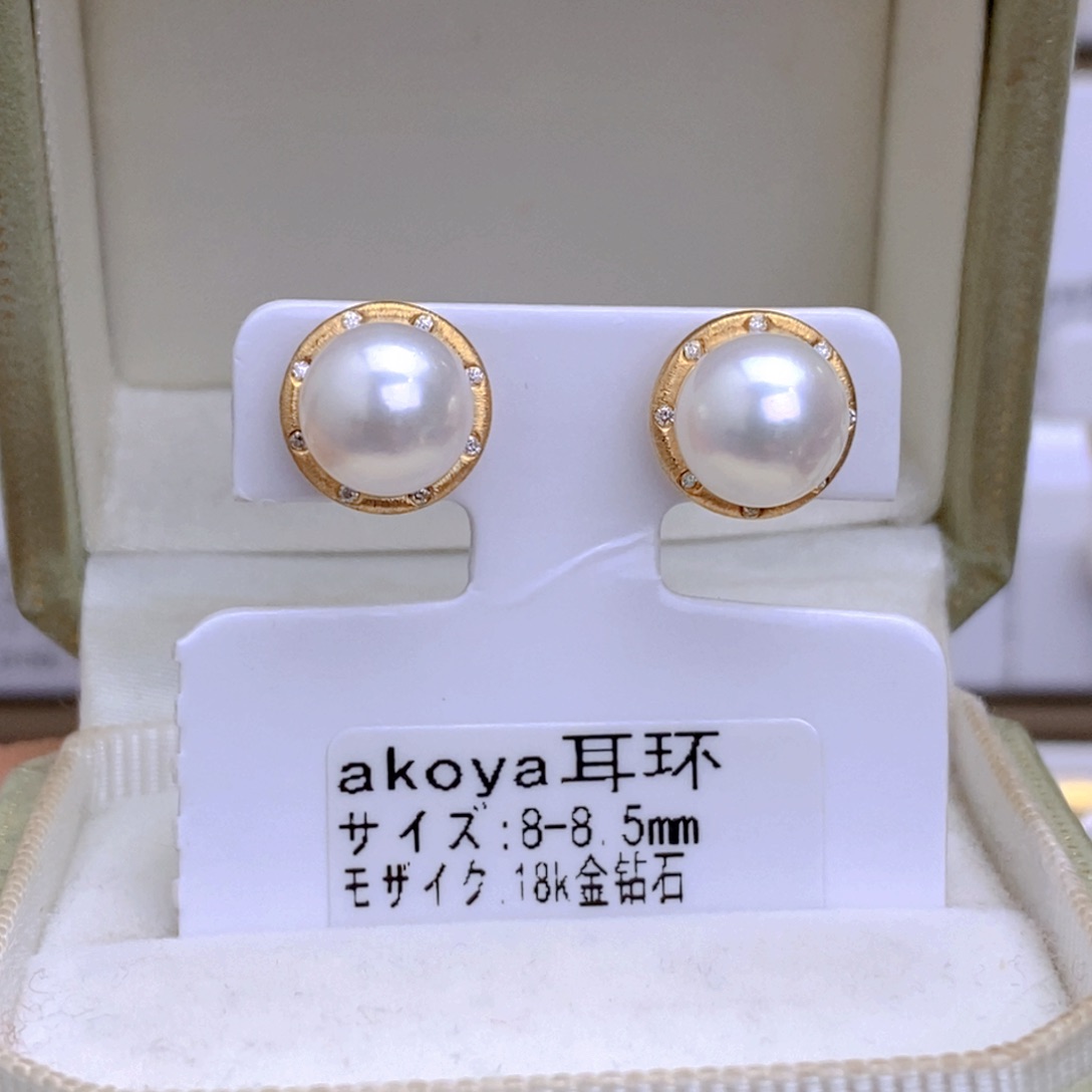 海水珍珠耳饰18K金镶嵌