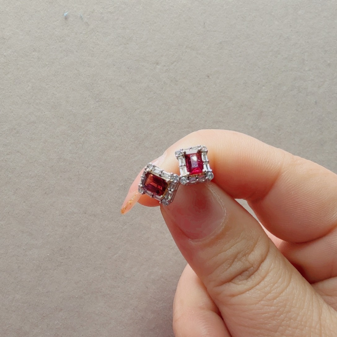 碧玺耳饰银S925镶嵌国首质检