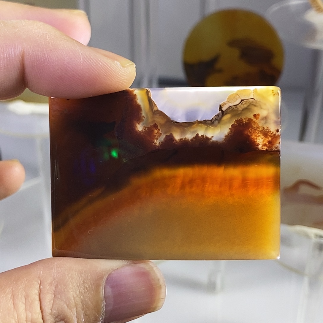 合成碳硅石非金属时尚图纹画面石饰品