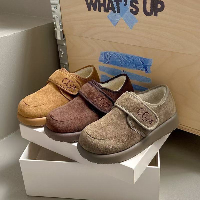 【品牌补贴】TTA冬季新款加绒加厚保暖软底防滑脚蹬勃季女棉鞋铁头