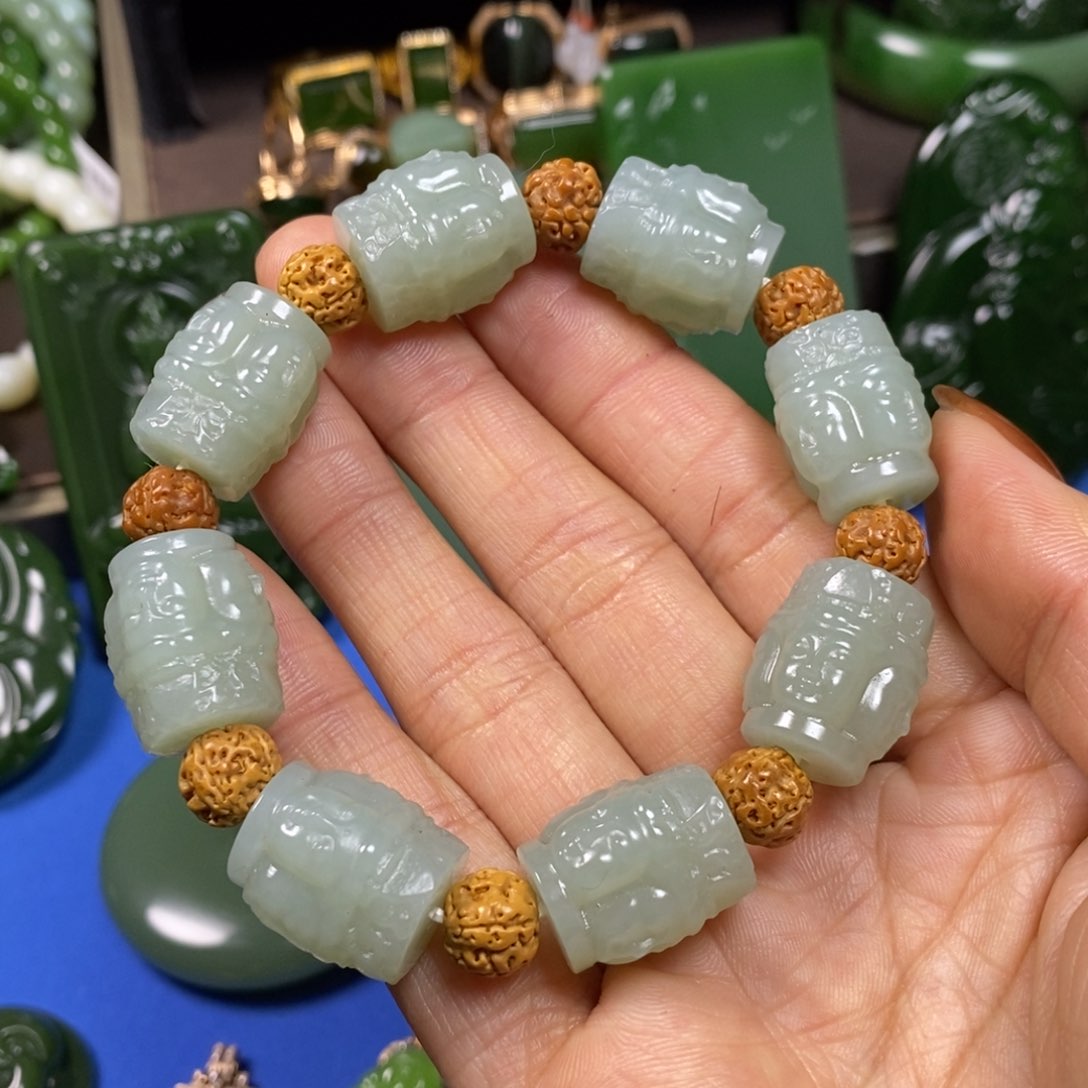 和田玉手串未镶嵌