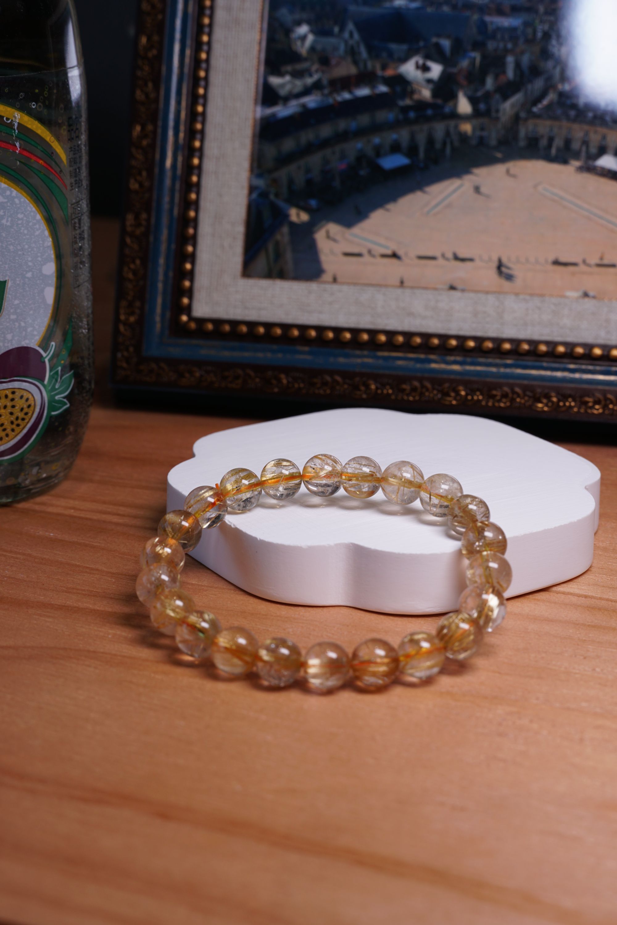 日进斗金天然发晶钛晶手链