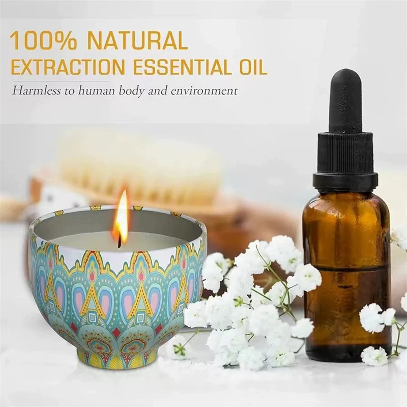 8种香味礼盒包装带盖香薰蜡烛