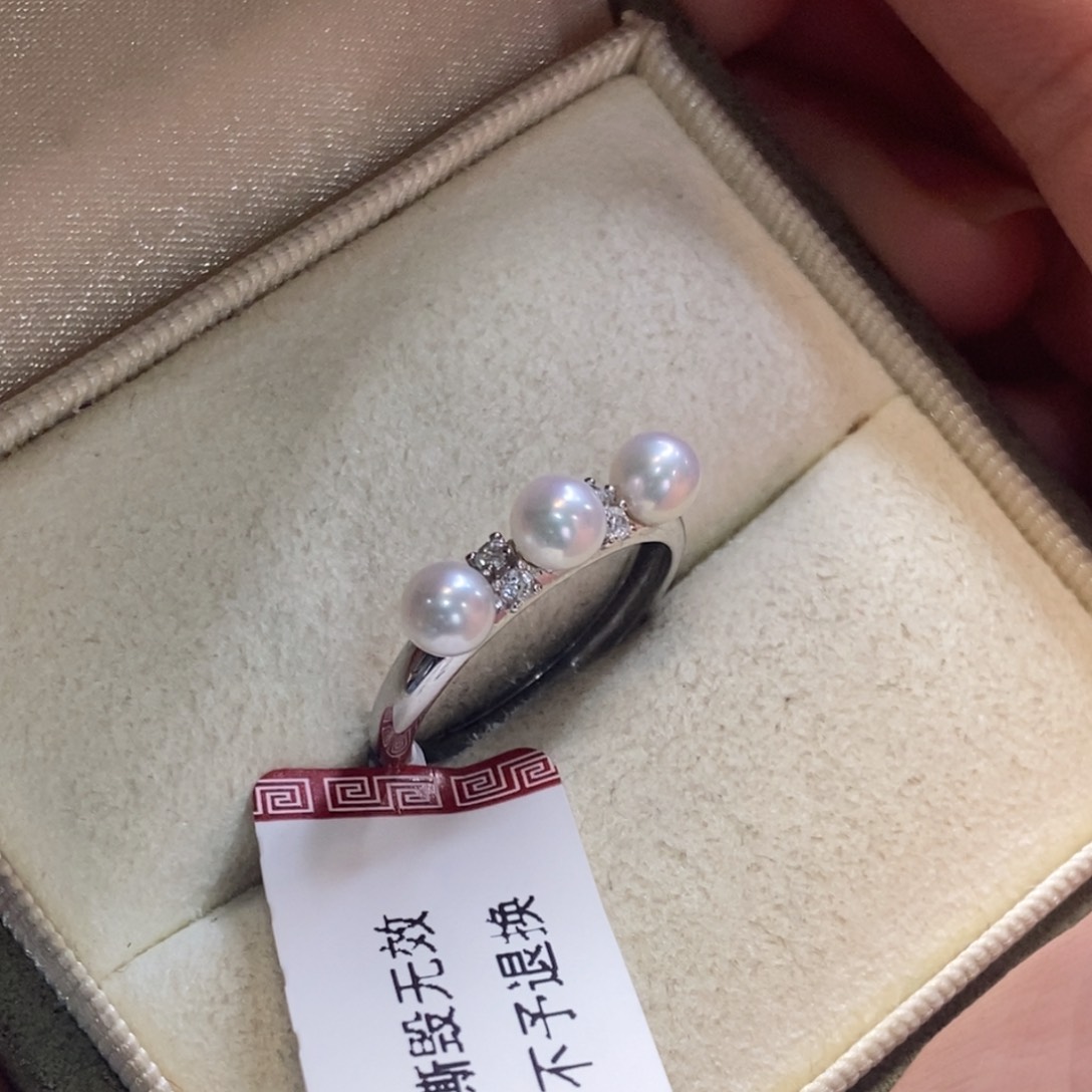 淡水珍珠戒指银S925镶嵌