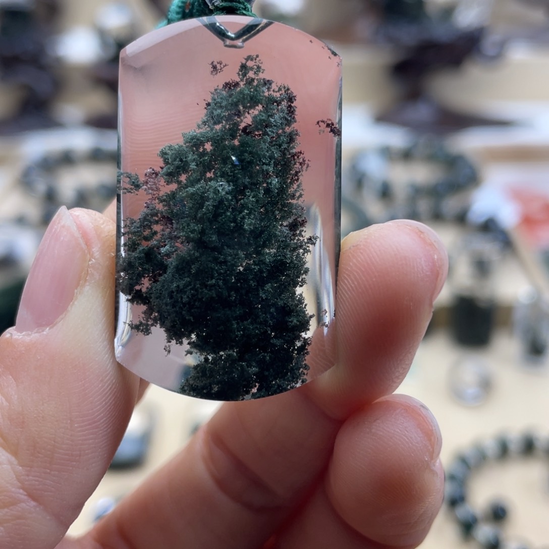 水晶颈饰未镶嵌绿幽灵无事牌