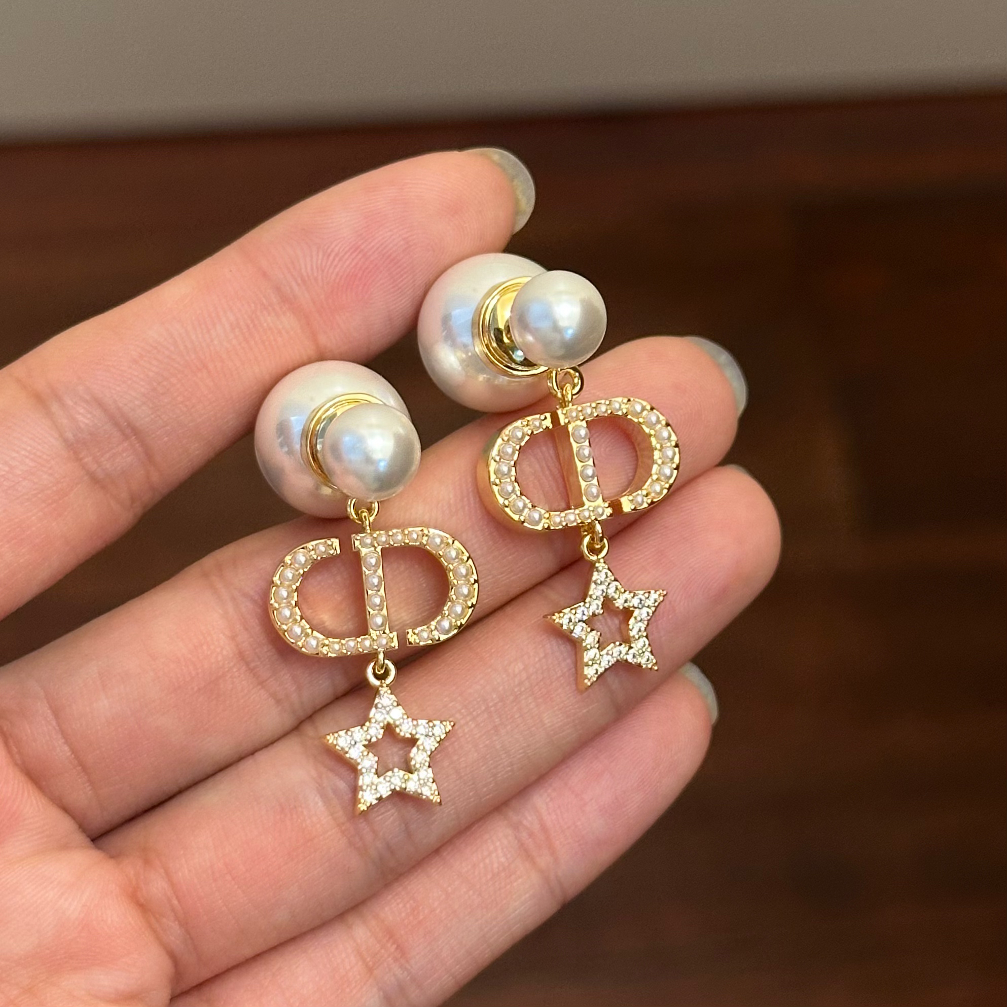 铜合金仿珍珠耳饰 E0003镶钻素款ins复古简约时尚