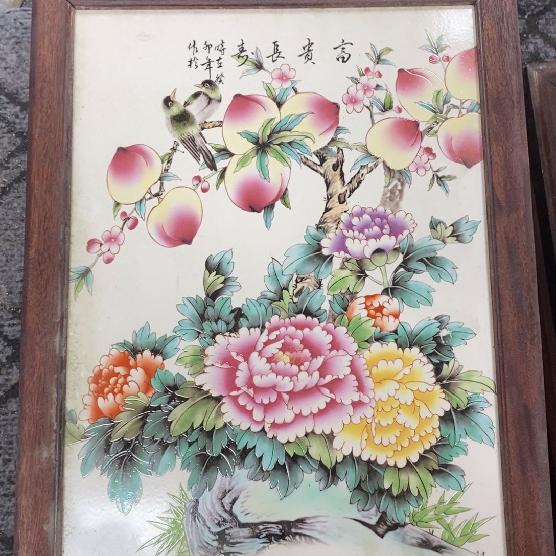 瓷片37*28 景德镇瓷板画柴窑烧制