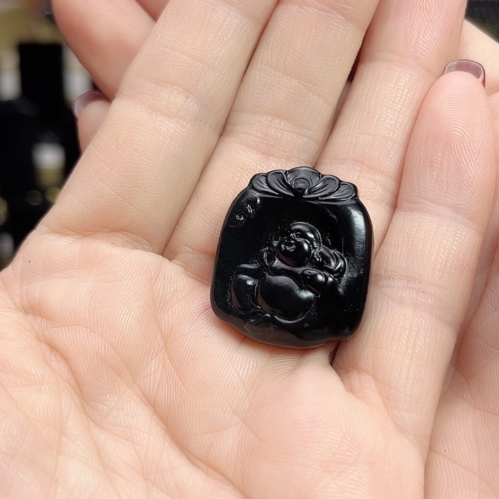 和田玉手链未镶嵌小佛公