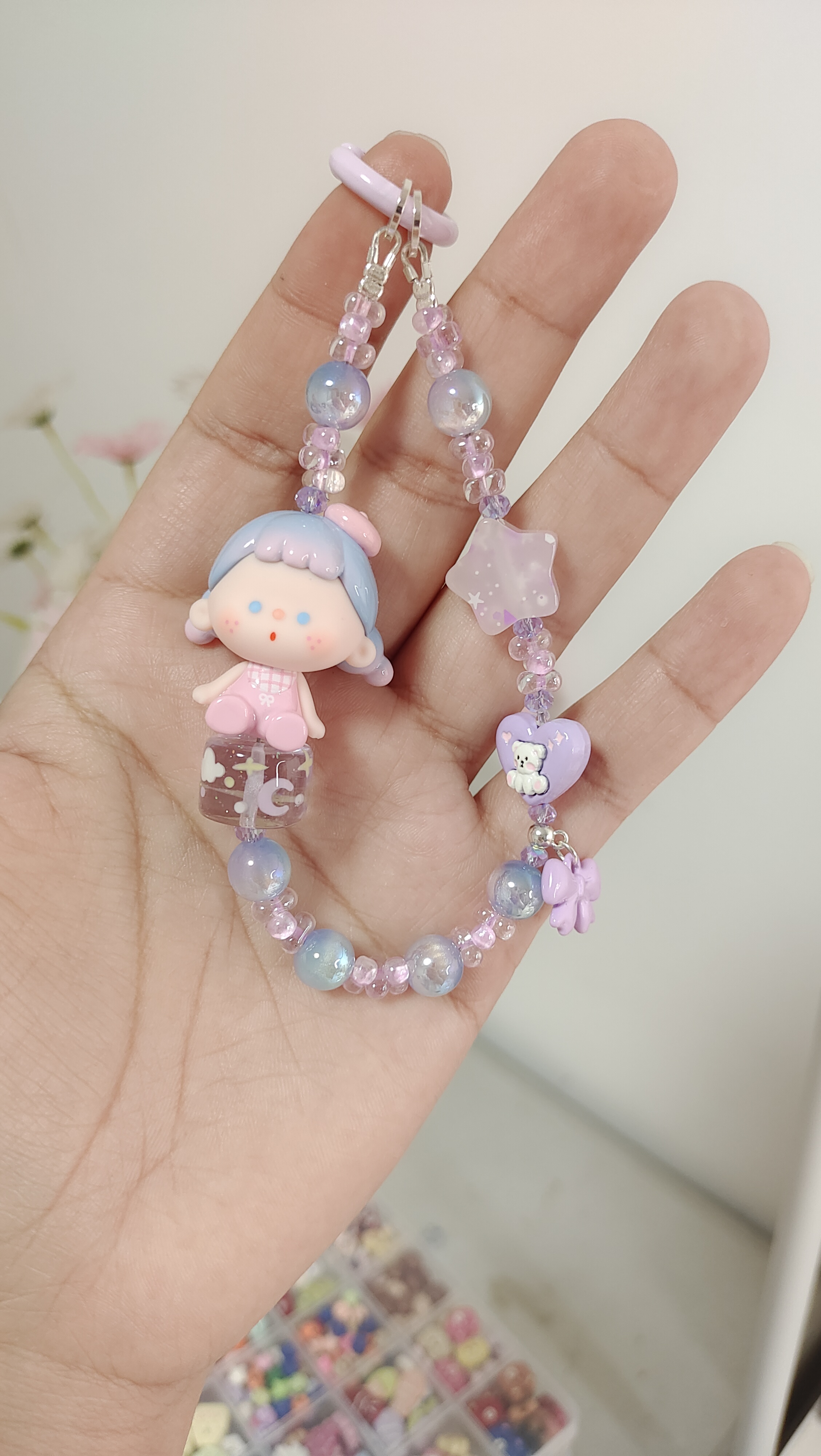 卡通可爱晶晶短款长款提溜亮晶晶手机链挂件小提溜防丢挂链手工