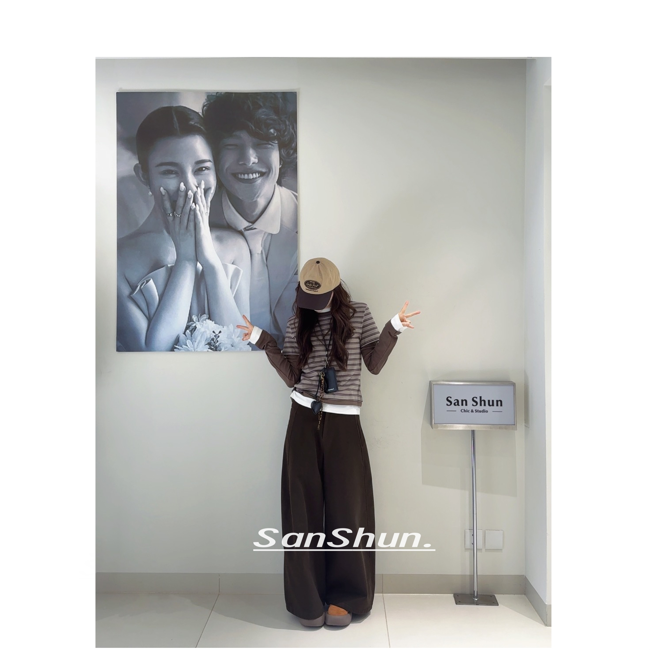  Sanshun－(海德堡往事)－新款加厚条纹拼接色外穿打底长袖圆领内搭