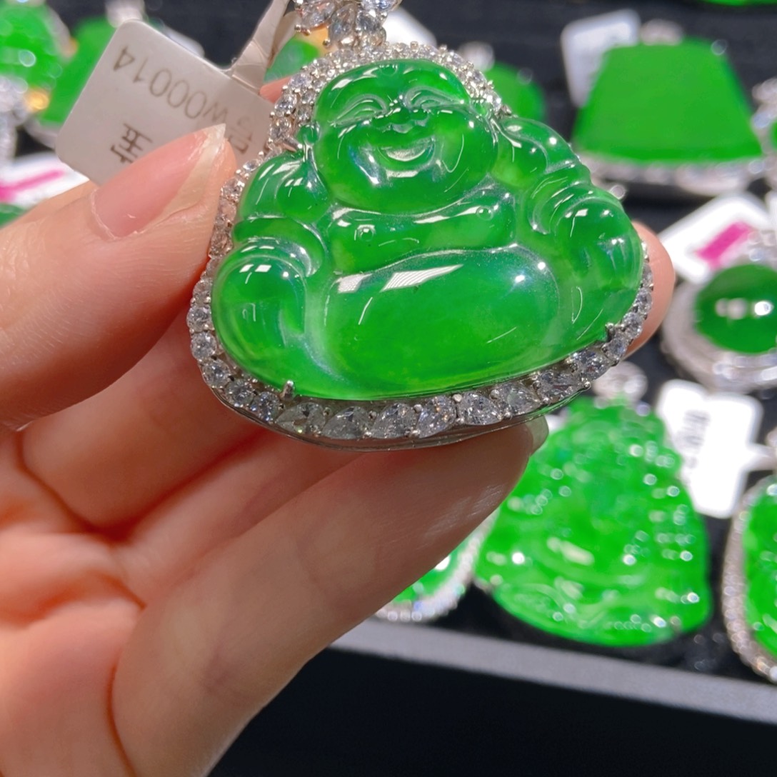 翡翠吊坠(不含链)银S925镶嵌