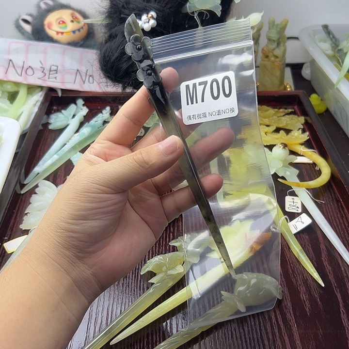 合金蛇纹石玉发饰夏**5