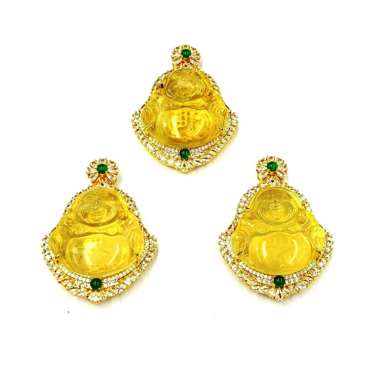 y2364-轻奢黄水晶佛公吊坠-赠高货绳-多样性只发一件