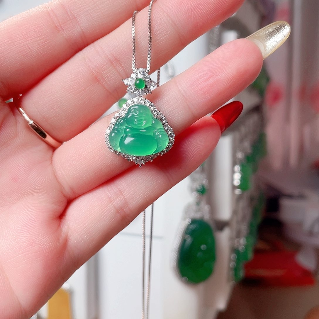 玛瑙/玉髓吊坠(赠链)银S925镶嵌