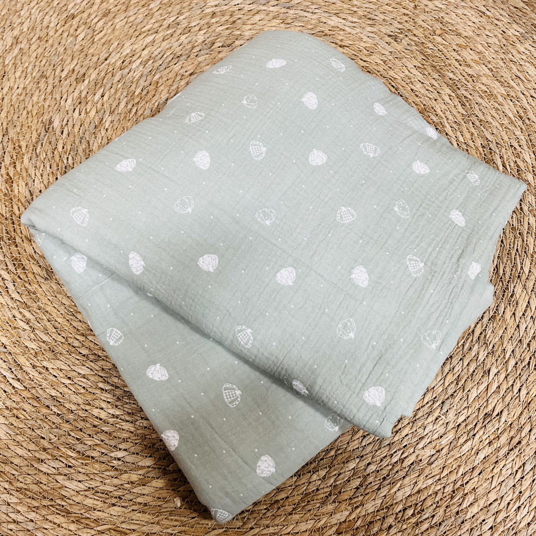 纯棉皱皱纱椰子纽扣款双人被套200*230微瑕～F588