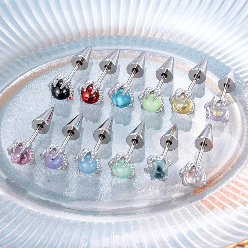 合金锆石耳饰 新款龙爪恶魔钉耳轮钉ins少女风甜酷