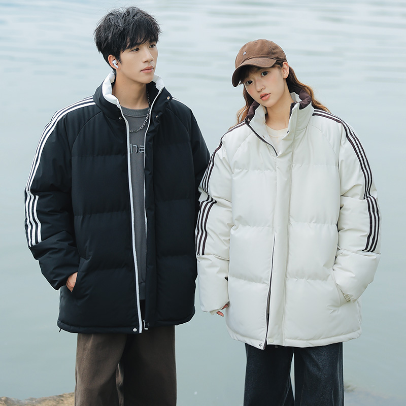 骆驼街保暖棉衣秋冬情侣款防风加厚宽松潮流保暖立领棉服