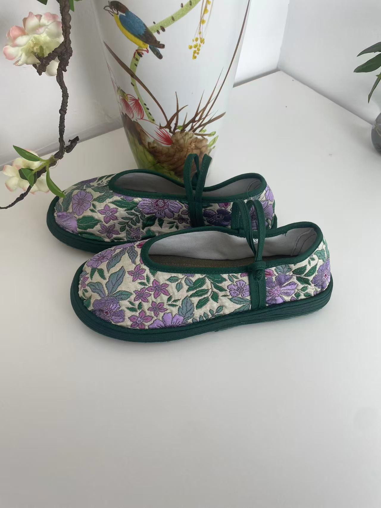 【绿花】盘扣新中式千层底布鞋