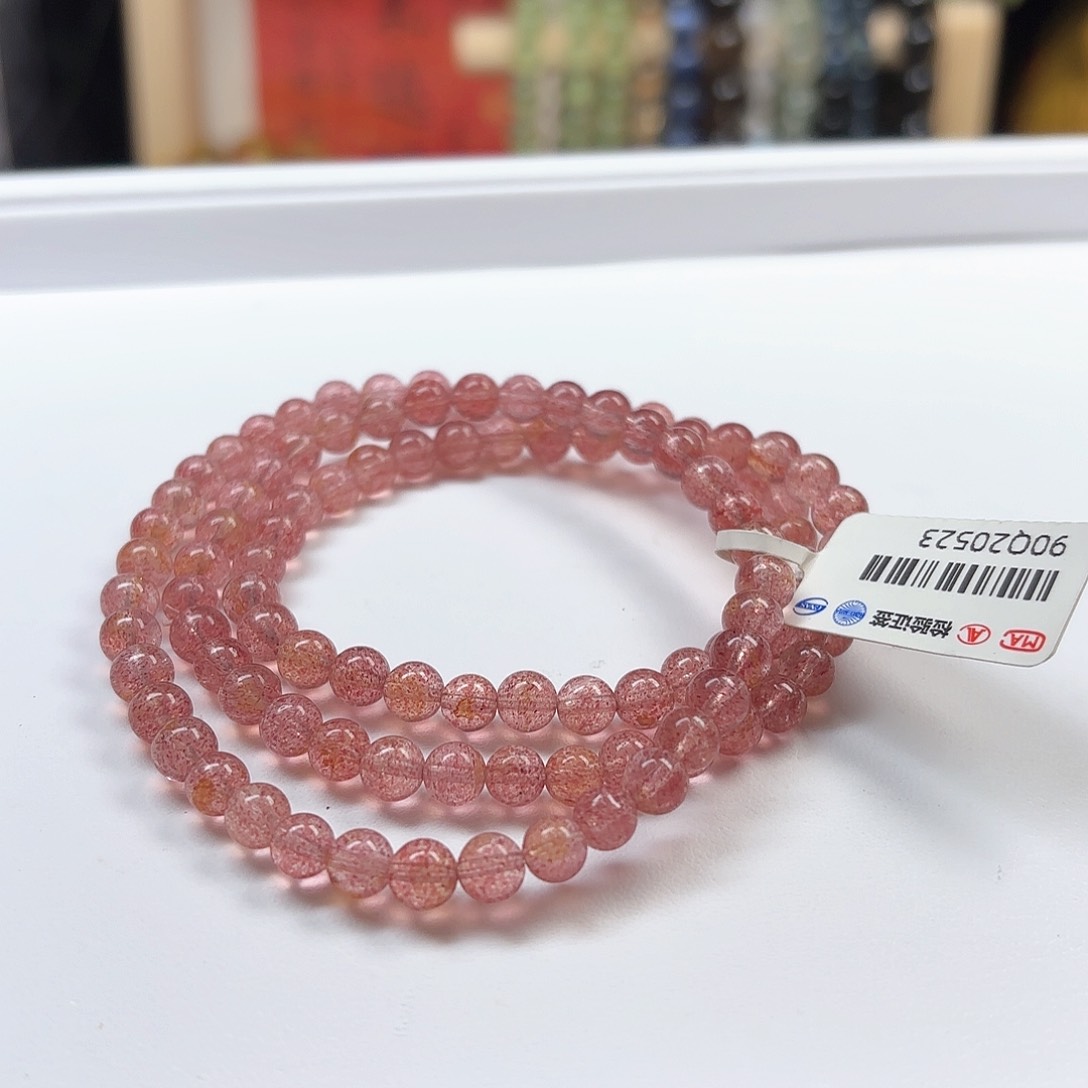 水晶手链未镶嵌白水体草莓晶5.6