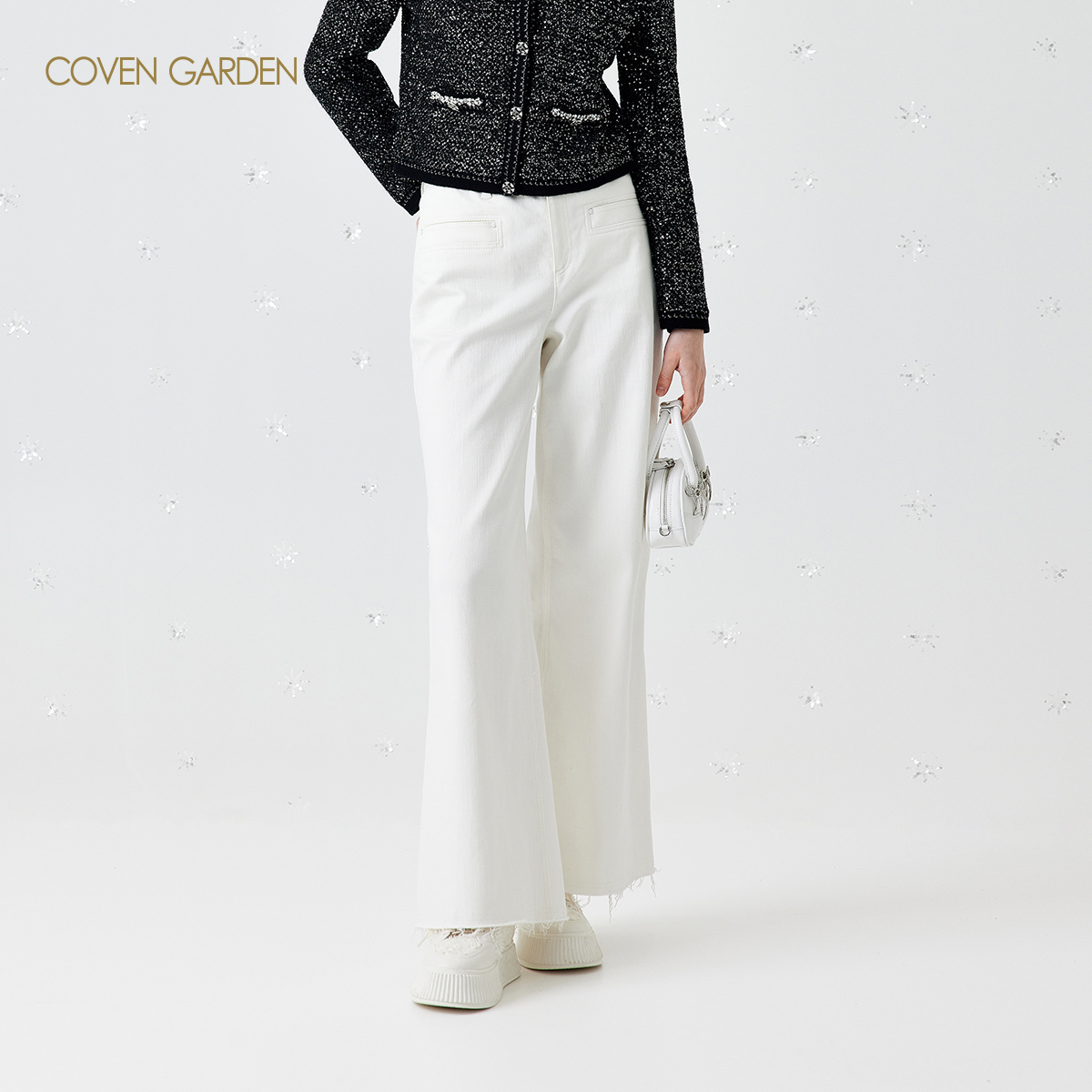 哥文花园棉质弹力牛仔裤直筒CSA1062330