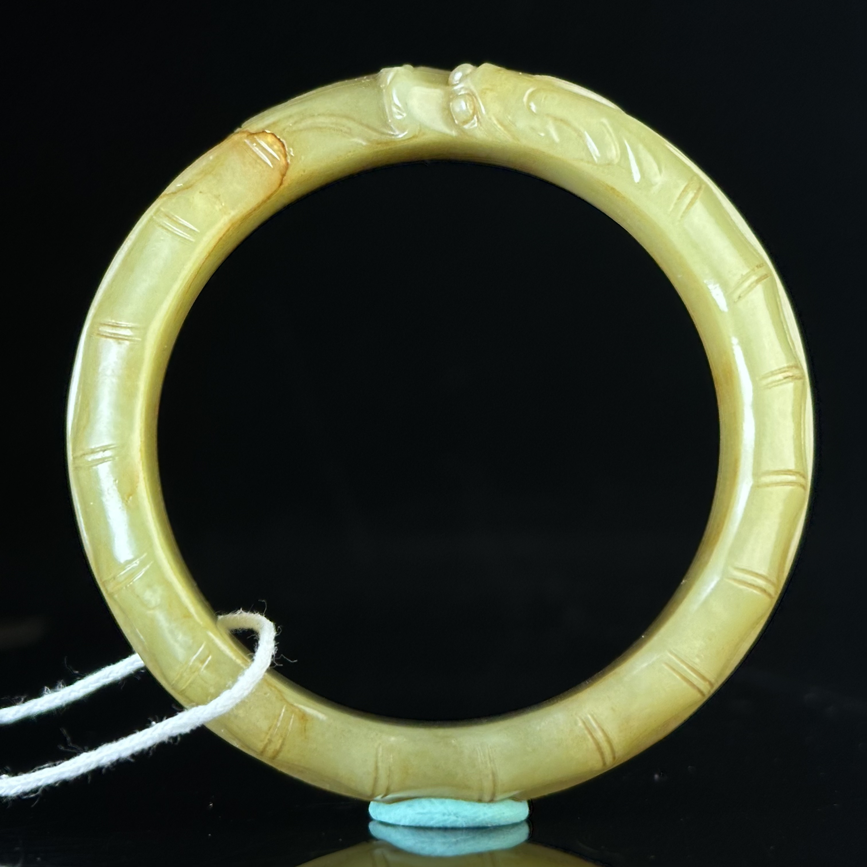 明和田黄玉龙首竹节镯 ZR3012101*【上海兰馨】