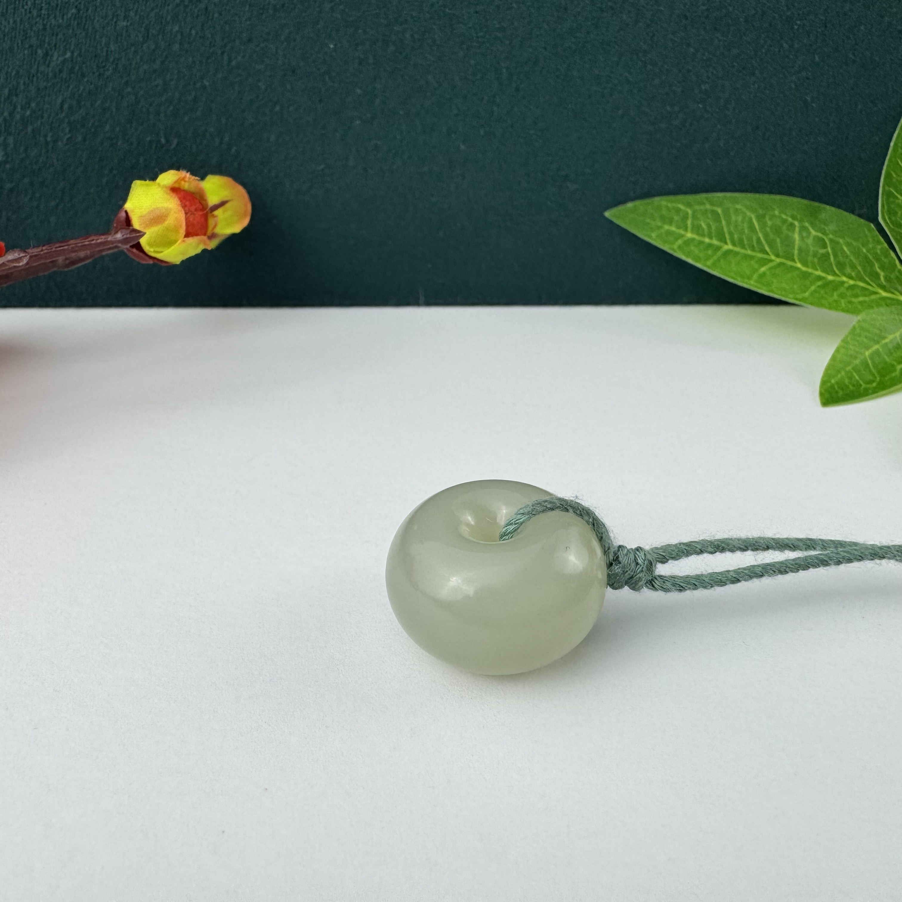 和田玉新疆料且末蓝平安扣厚款面包扣轮胎扣简约大气