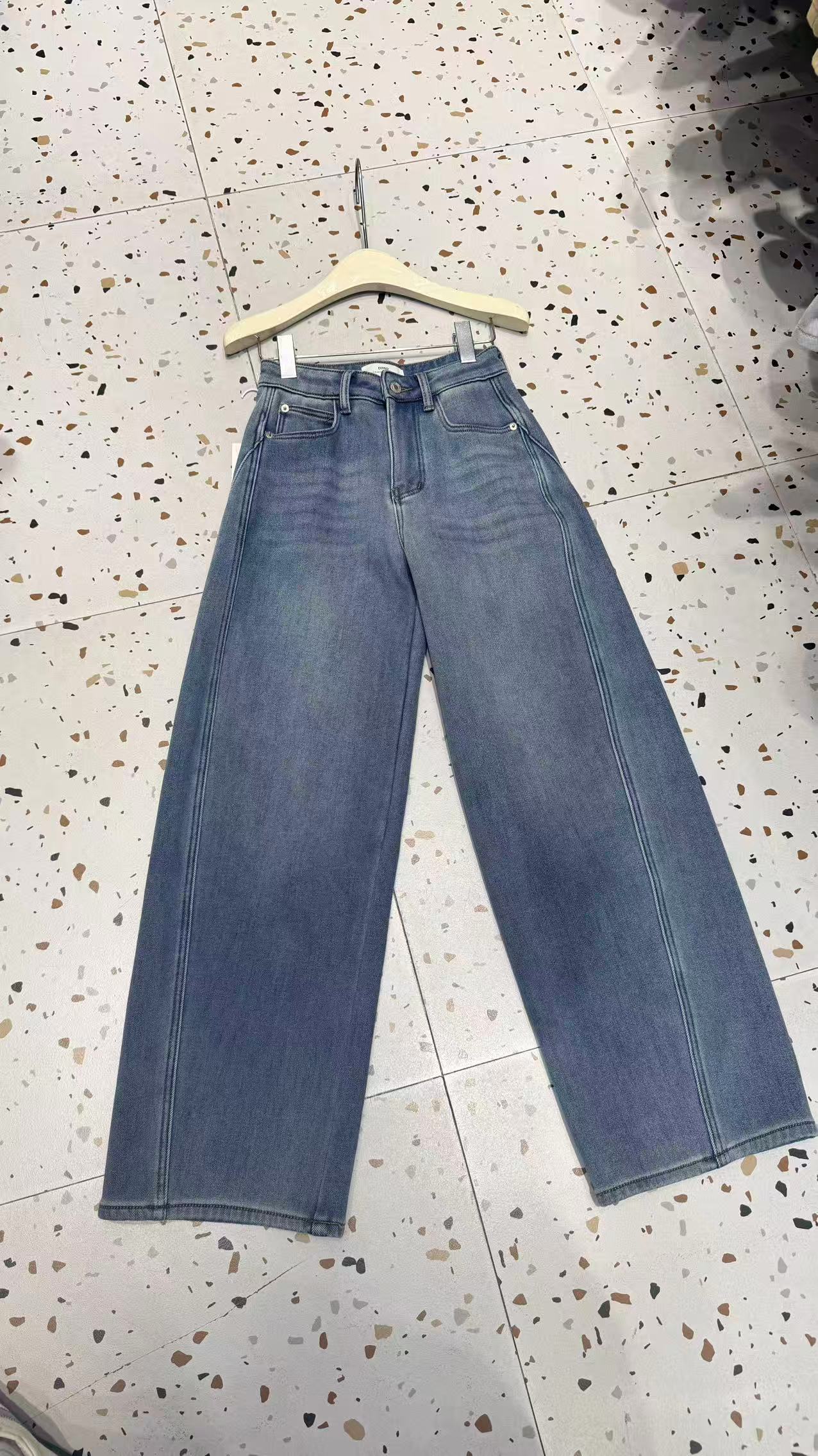 DIMO家弯刀裤浅蓝色高弹力显瘦