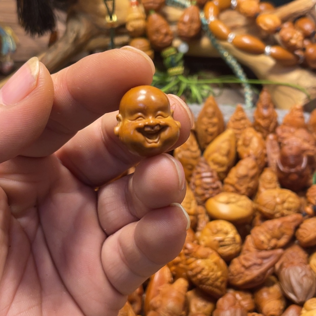 ****见橄榄核手串/手链笑佛头887