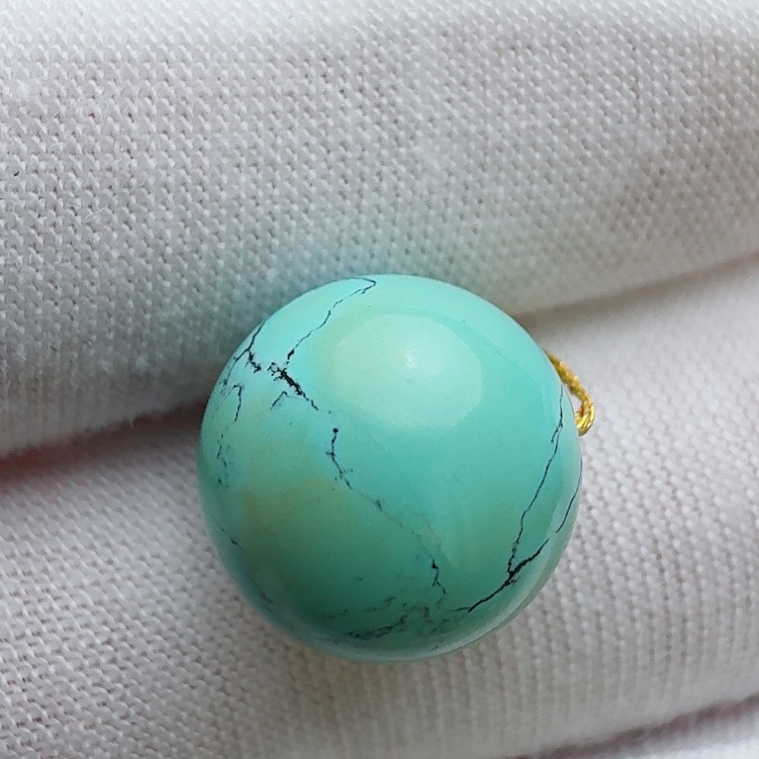 未镶嵌绿松石珠宝奇石天然水草纹圆珠11.